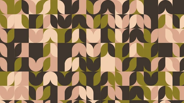 Green Olive Brown Beige Geometric Pattern Seamless Wallpaper Fabric Tile — 图库照片
