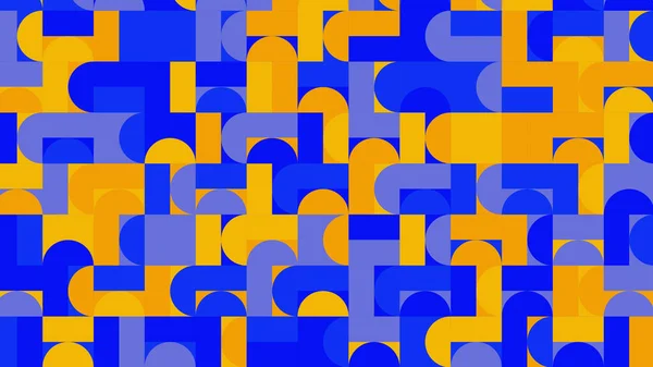 Μπλε Και Κίτρινο Γεωμετρικό Μοτίβο Απρόσκοπτη Ταπετσαρία Για Πλακάκια Πανό — Φωτογραφία Αρχείου