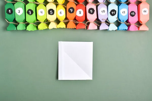 Сделай Сам Адвентные Календари Цветной Бумаги Форме Сладостей Пошаговые Инструкции — стоковое фото