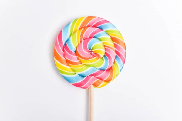 Colored Lollipop Stick Sweet Dessert Confectionery Background Copy Space Flat Royalty Free Stock Photos