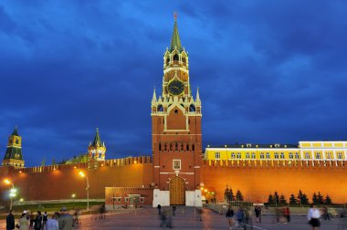 yıldız ve büyük saat, Moskova Rusya ile Kulesi Kremlin.