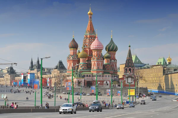 俄罗斯莫斯科红场，圣瓦西里大教堂. 免版税图库照片