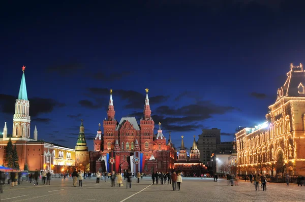 Rússia, Moscou, Museu Histórico e GUM, Praça Vermelha — Fotografia de Stock