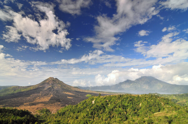 Landscape of Batur volcano on Bali island, Indonesia