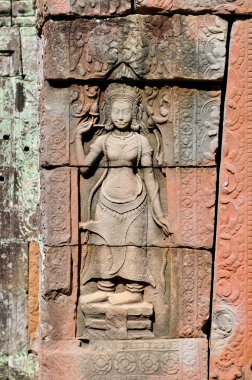 preah Han angkor içinde siem yakın oyma yapılar reap, Kamboçya.