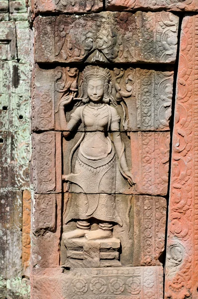 Estruturas esculpidas em Preah Khan em Angkor perto de Siem Reap, Camboja . — Fotografia de Stock
