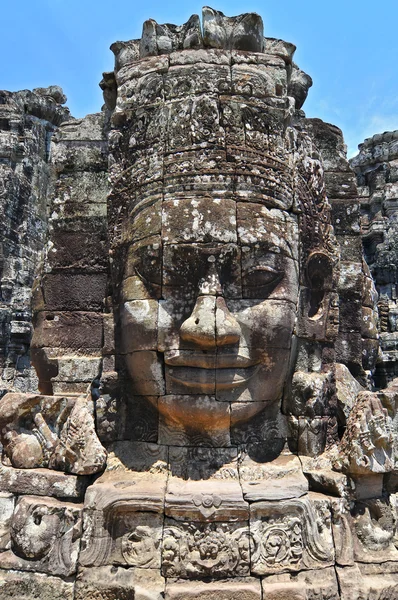 Buddhagesichter am Bajontempel, Angkor, Kambodscha — Stockfoto