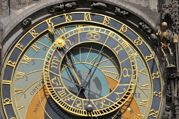 Детали астрономических часов в Праге, Чехия — стоковое фото