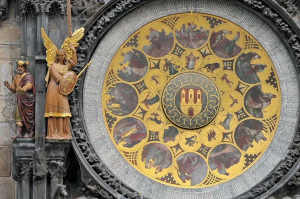 Detalhe do relógio astronômico em Praga, República Checa — Fotografia de Stock