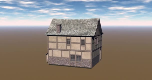 用土坯砖建成的古老乡村住宅 — 图库视频影像