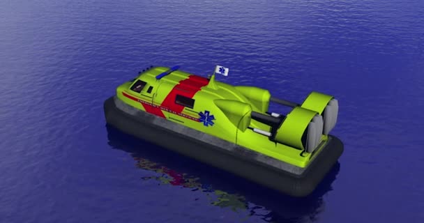 Dalgalı Denizin Üzerinde Büyük Hovercraft Yelkenleri — Stok video