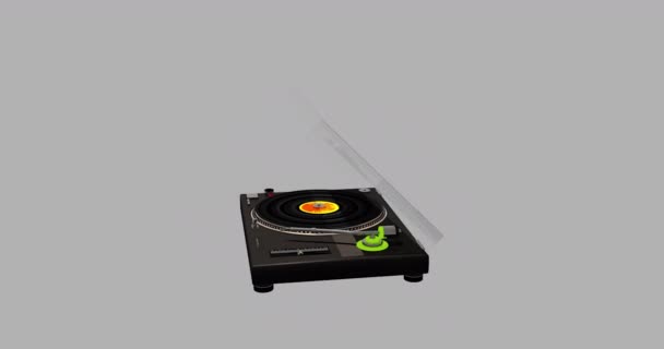 Vieux Tourne Disque Avec Bras Couvercle — Video