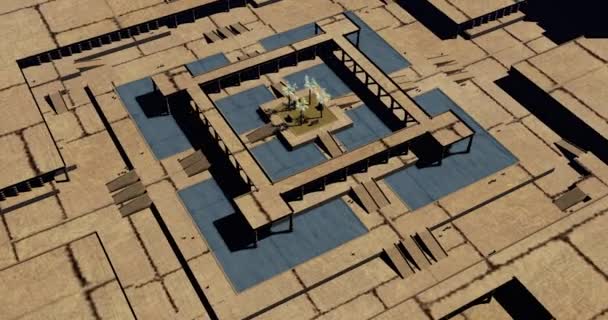 Palais Égyptien Historique Dans Désert — Video