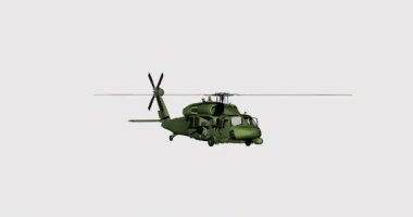 Yeşil helikopter gökyüzünde yörüngesini değiştiriyor