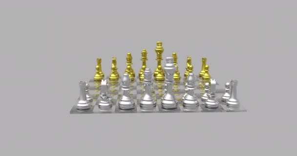 Эксклюзивная Шахматная Игра Столе — стоковое видео