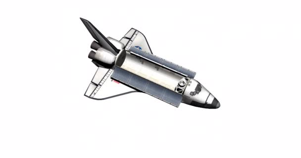 Space Shuttle Beweegt Zijn Baan Ruimte — Stockvideo