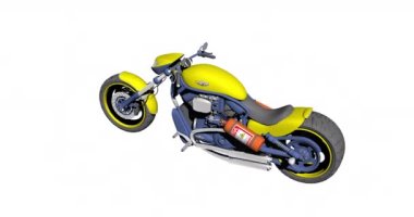 Krom renkli sarı motosiklet.