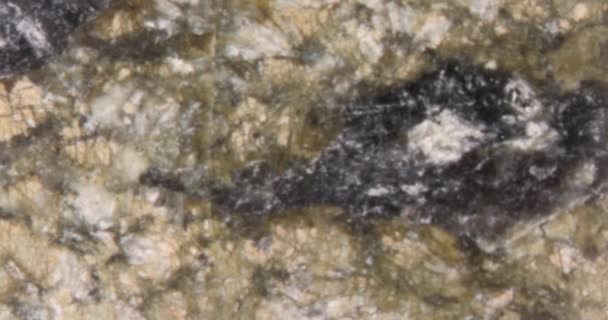 Vulkanisch Serpentine Gesteente Uit Het Ertsgebergte Onder Een Vergrootglas — Stockvideo