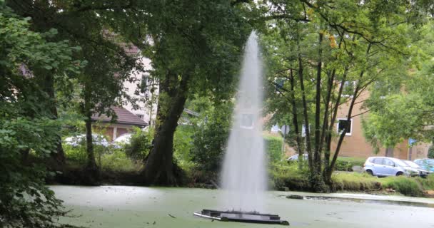 Fontana Con Fontane Acqua Nello Stagno — Video Stock