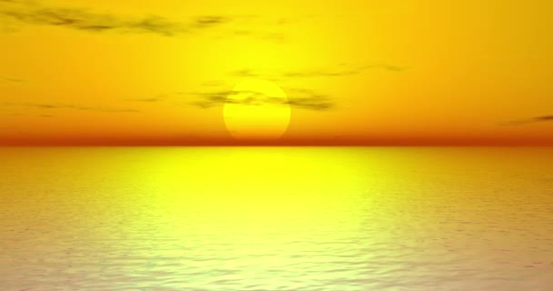 波で太陽を海に沈める — ストック動画