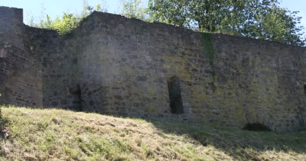 Fortress Ruins Blankenberg Γερμανία — Αρχείο Βίντεο