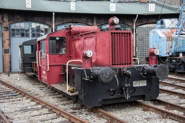 Vecchia Locomotiva Pesante Con Ruote Rotaia — Foto Stock