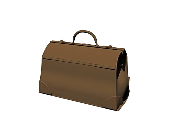Brown Leather Doctor Bag Home Visits — 스톡 사진