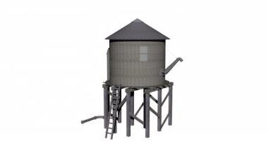 Yüksek çelik ayaklıklarda su tankları