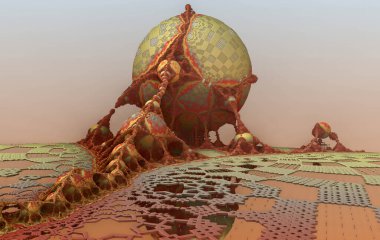 Yabancı bir gezegenin yüzeyi, yabancı bir güneşin altında.