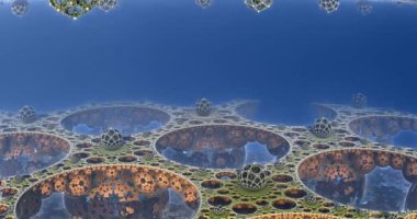 Yabancı bir gezegenin yüzeyi, yabancı bir güneşin altında.