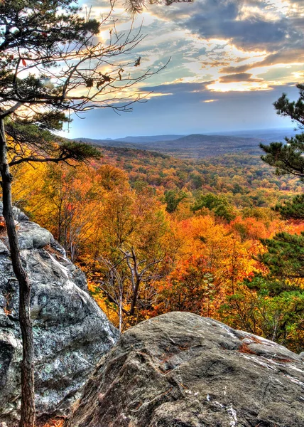 View from Bears Den overlooking the Shenandoah Valley during peak fall colors