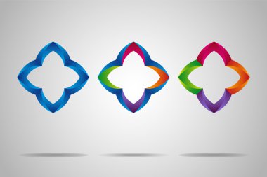 yaratıcı öğeleri kümesiyle renkli.