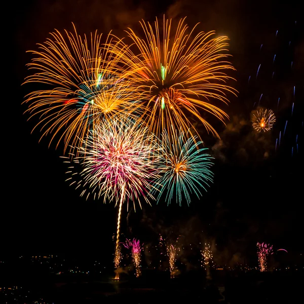 Bouquet of multiple fireworks — Stock Photo, Image