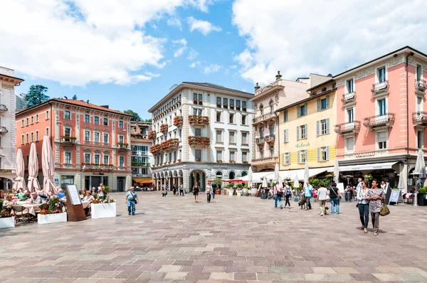 Piazza Riforma de Lugano — Foto de Stock