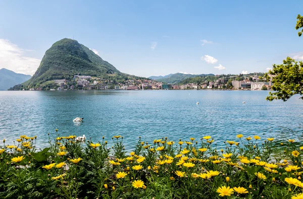 Lugano, vista do golfo — Fotografia de Stock