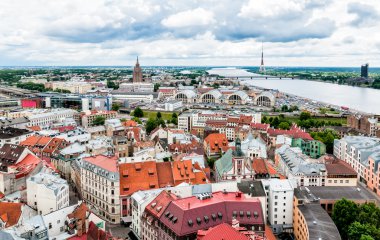 panoramik, riga, Letonya.