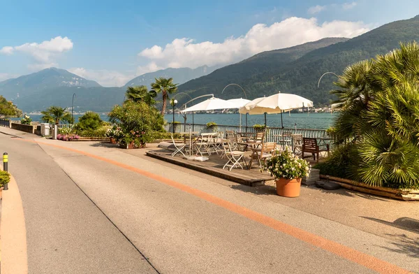 Promenade Picturesque Village Morcote Shore Lake Lugano Ticino Switzerland — Stock Photo, Image