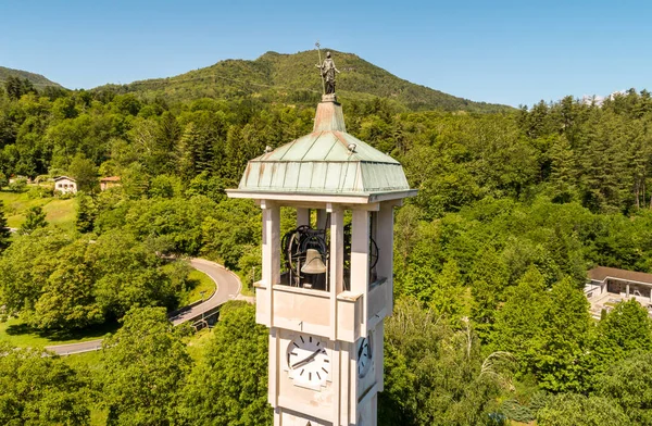 Aerial View Bell Tower Church Purification Virgin Mary Mesenzana Province — Stockfoto