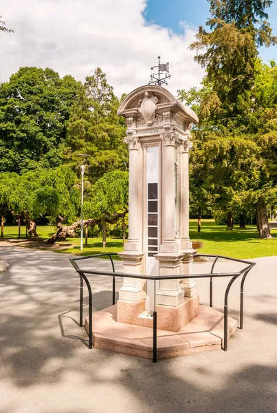 View Historic Limnimeter Parco Ciani Lugano Used Measure Water Height — Stock Photo, Image