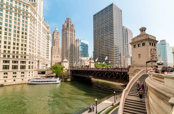 Chicago Illinois Eua Agosto 2014 Wendella Boat Rides Tour Arquitetônico — Fotografia de Stock