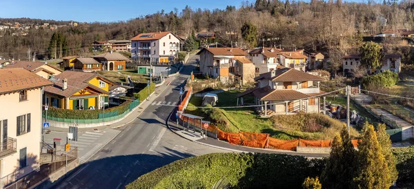 Letecký Pohled Malou Italskou Vesničku Ferrera Varese Která Nachází Provincii — Stock fotografie