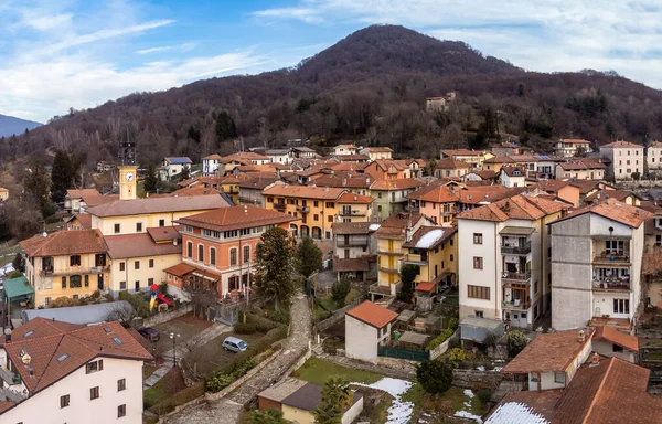 Veduta Aerea Del Piccolo Borgo Italiano Bedero Valcuvia Nella Stagione — Foto Stock