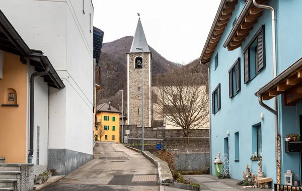 Street Small Village Gorduno District Bellinzona Canton Ticino Switzerland — Foto Stock