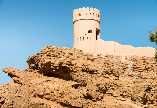 Historic Fort Rock Sur City Sultanate Oman Middle East — Fotografia de Stock