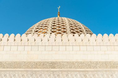 Muscat, Umman, Orta Doğu 'daki Sultan Qaboos Büyük Camii' nin Kubbesi