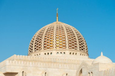 Muscat, Umman, Orta Doğu 'daki Sultan Qaboos Büyük Camii' nin Kubbesi
