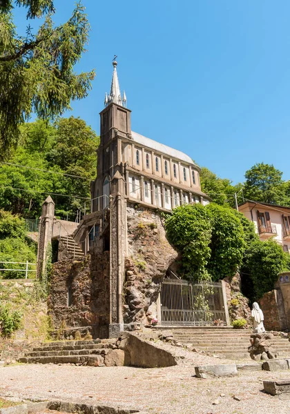 Riproduzione Della Grotta Lourdes Del Santuario Antistante Abbazia Ganna Valganna — Foto Stock