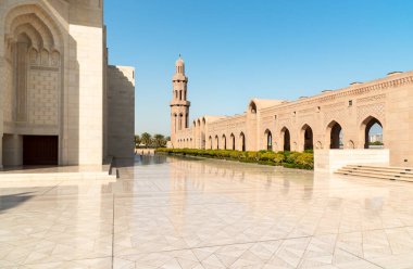 Muscat, Umman, Orta Doğu 'daki Sultan Qaboos Büyük Camii.