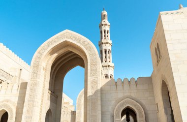Muscat, Umman, Orta Doğu 'daki Sultan Qaboos Büyük Camii.