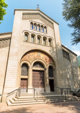 Cernobbio, Como, Lombardy, İtalya 'daki En Kutsal Kurtarıcı Kilisesi (Santissimo Redentore) Manzarası